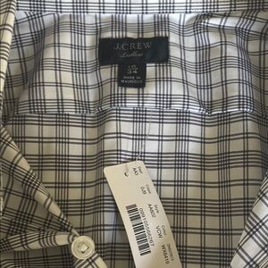 J. Crew Men's Black and White Checkered Shirt